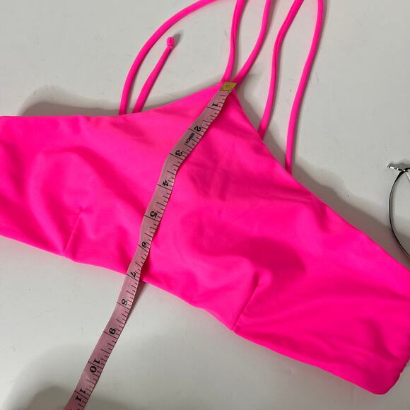 Lovers + Friends Hot Pink Wrap Bikini Set Halter Top Small High Bottoms Medium - Picture 9 of 12